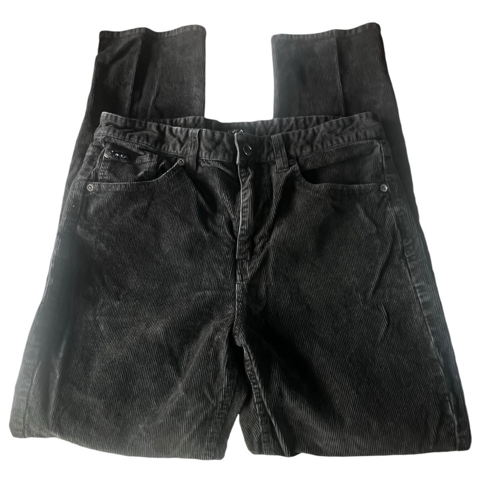 RVCA Corduroy Boys Dagger Fit Charcoal Pants. Size: 29 approx 16